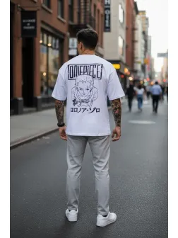 Tricou barbati alb, cu imprimeu pe spate, oversize 11823 P19-6.1 Tricou barbati alb, cu imprimeu pe spate, oversize 11823 P19-6.1